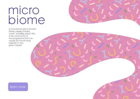 Microbiome website landing page template, advertising or presentation. Abstract Stock Illustration