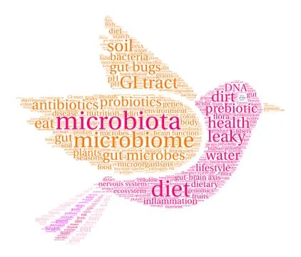 Microbiota Word Cloud Ilustração Stock