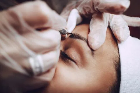 Microblading Eyebrows Stock Photos