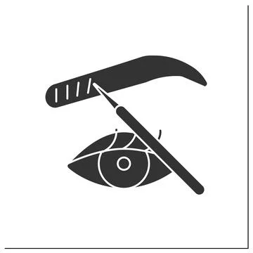 Microblading glyph icon Stock Illustration