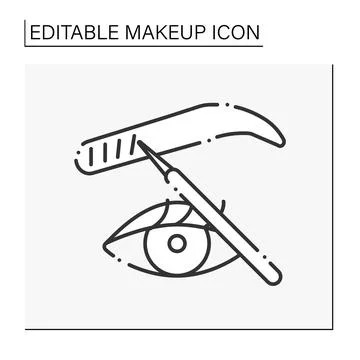 Microblading line icon Stock Illustration