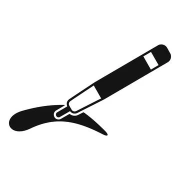 Microblading pen drawing eyebrow shape icon Stock Illustration