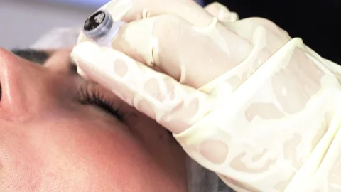 Microblading procedures in a beauty salon Stock Footage 113735102