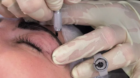 Microblading procedures in a beauty salon Stock Footage 114274217