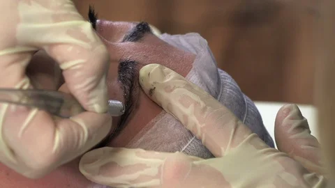 Microblading procedures in a beauty salon Stock Footage 114312159