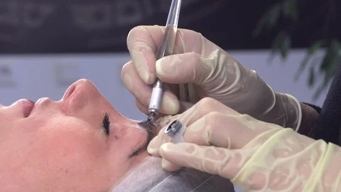 Microblading procedures in a beauty salon Stock Footage 114350921