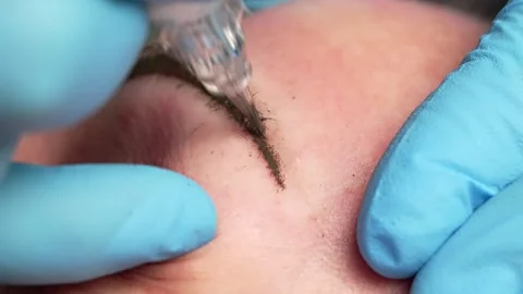 Microblading tattoo , permanent make-up 库存影片 266144255
