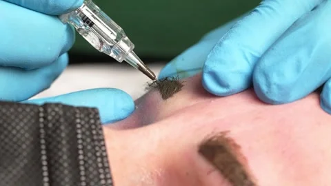 Microblading tattoo , permanent make-up 库存影片 266144359