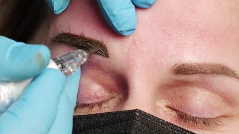Microblading tattoo , permanent make-up 库存影片 266144517