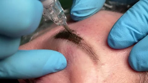 Microblading tattoo , permanent make-up 库存影片 266145195