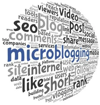 Microblog concept in word tag cloud Stock Illustration