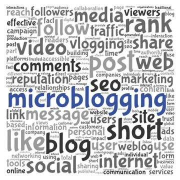 Microblog concept in word tag cloud Stock Illustration