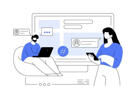 Microblog platform abstract concept vector illustration. Stock Illustration