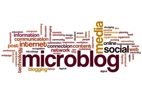 Microblog word cloud Illustrazione stock
