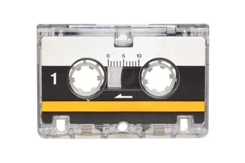 Microcassette isolated on white Stock Photos