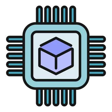 Microchip with 3d cube processing virtual reality Stock-Illustration