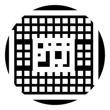 Microchip abstract icon representing circuit board technology イラスト素材