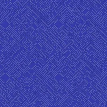 Microchip abstract vector blue background - high tech circuit board pattern Stock Illustration