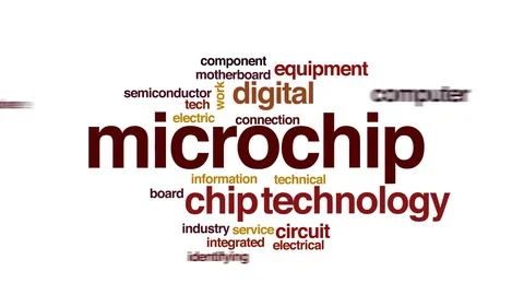 Microchip animated word cloud, text desi... | Stock Video | Pond5