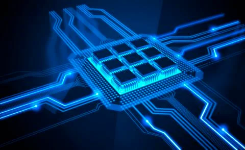 Microchip, artwork Stock Illustration