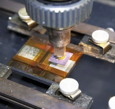 Microchip assembly Stock Photos