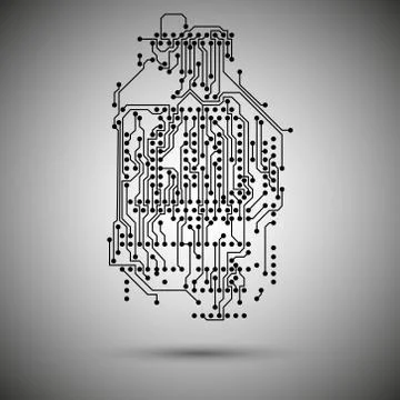 Microchip background, electronics circuit, EPS10 vector illustration Stock Illustration