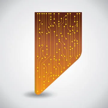 Microchip background. Vector microprocessor visualization in a chip. Yellow s Stock Illustration