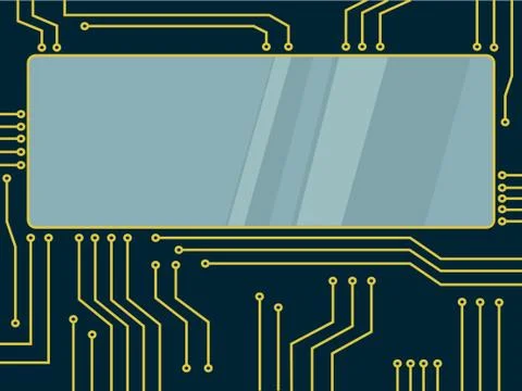 Microchip banner technology symbol abstract background Stock Illustration