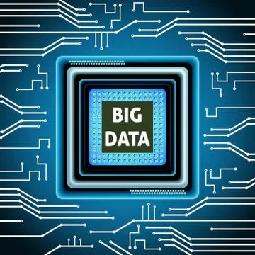 Microchip big data background Stock Illustration
