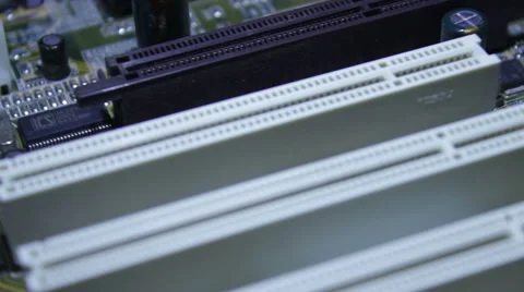 The microchip, the chip, the processor on the board rotates around the camera.  Stock Footage 60659878