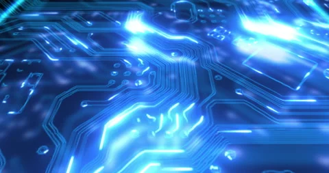Microchip, circuit board and big data with digital abstract and technology Stock Footage 244567024