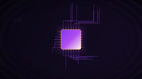 Microchip on a circuit board Stock-Footage 343346843