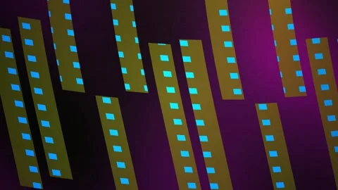 Microchip circuit board with glowing blue lights on purple background. Stock Footage 337479341