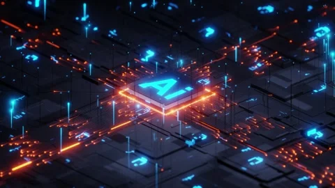 Microchip circuit board motion background loop animated Stock Footage 319835457