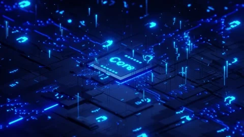 Microchip circuit board motion background loop animated Stock Footage 319835466