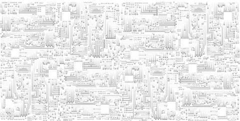 Microchip circuit board vector background. Monochrome light gray industrial p Stock Illustration