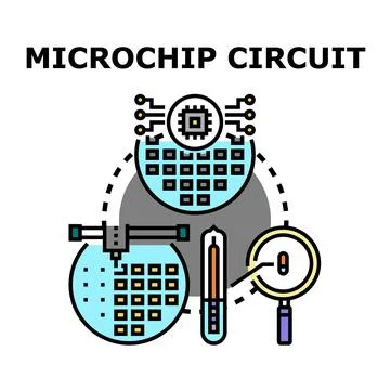 Microchip circuit developing, creating, and innovative technology concept Stock Illustration