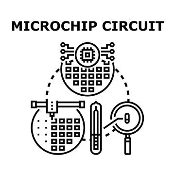 Microchip circuit developing, creating, and innovative technology concept Stock Illustration