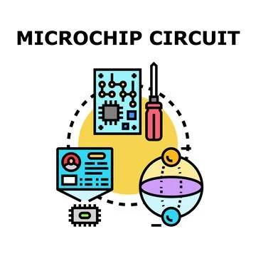 Microchip circuit development process and engineering 스톡 일러스트