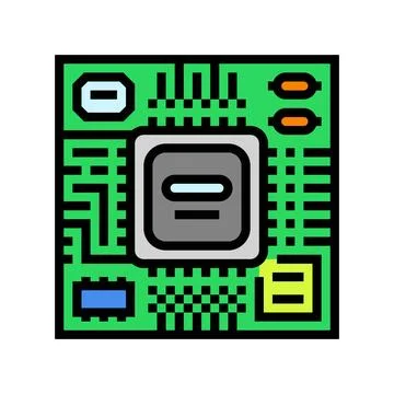 Microchip circuit lines color icon vector illustration Stock Illustration