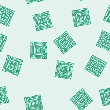 Microchip circuit lines glyph seamless pattern 库存插图