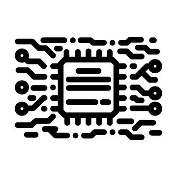 Microchip circuit lines line icon vector illustration Illustrazione stock