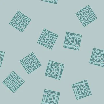 Microchip circuit lines line seamless pattern Stock Illustration