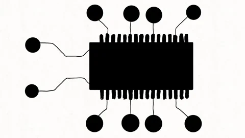 Microchip Circuit Technology Animation Stock Footage 341802310