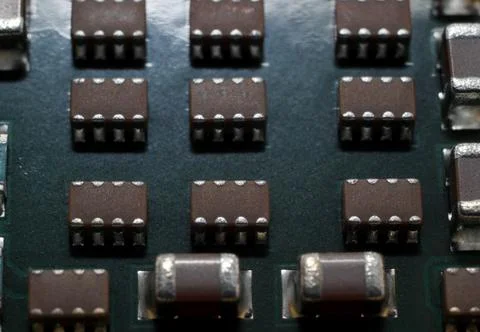 Microchip for computer processor close-up 写真素材