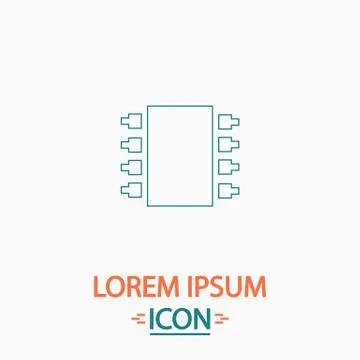 Microchip computer symbol Stock Illustration