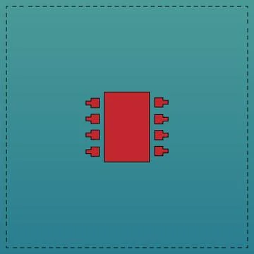 Microchip computer symbol Stock Illustration