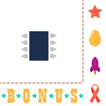 Microchip computer symbol Illustrazione stock