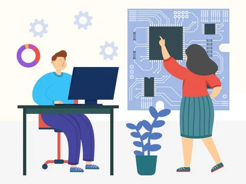 Microchip Concept Illustration Illustrazione stock