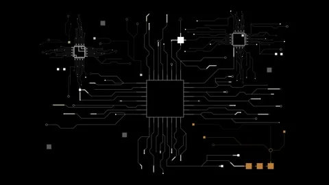 Microchip connections on hud interface panel. Abstract and futuristic vfx Stock Footage 276809273